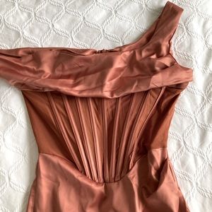 Bronze Party Dress With Built In Corset